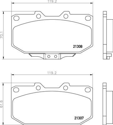 Тормозные колодки PF-2220 AN-301 Nissan 200, Skyline, Subaru Impreza.
