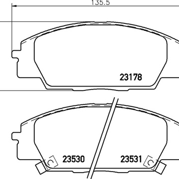 Тормозные колодки PF-8423 AN-491 Honda Accord, Avancier, Civic, Inspire, Legend, NSX, Odyssey, Prelude, Rafaga, Stepwagon.