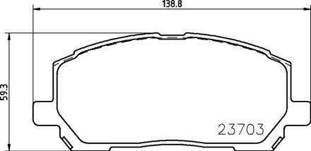 Тормозные колодки PF-1457 AN-658 Toyota Caldina, Camry, Carina, Celica, Corolla, Curren, Harrier, Mark II, Vista, Windom.