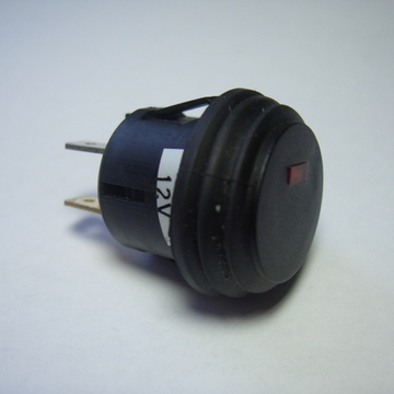 Кнопка с индикотором, гермитичная, Д25мм. 2положения, 3контакта.