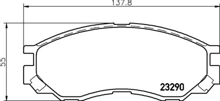 Тормозные колодки PF-3369 AN-433 Mitsubishi Galant, EstateL 200, PickupL 200, 400, BoxL, Lancer, Outlander, Pajero, Sigma.