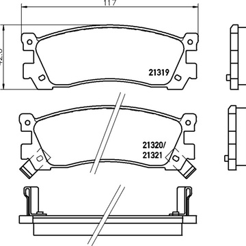 Тормозные колодки PF-5168 AN-242\5290 NissanBluebird, Cabstar, Maxima, Primera, Silvia.