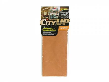 Салфетка-микрофибра CityUp, для стёкол, 34х40см.