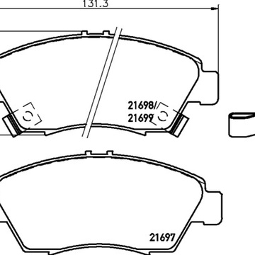 Тормозные колодки PF-8265 AN-377\8510 Honda City, Civic, CR-X, CR-Z, Integra, Mobilio.