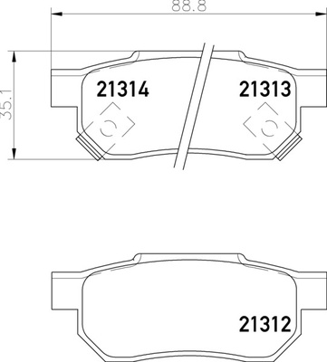 Тормозные колодки PF-8145 AN-207\8206 Honda Accord, Civic, Element, Insight, Jazz, Legend, Odyssey, Prelude, Stepwagon, Stream.
