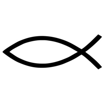 Наклейка, Рыбка, символ Христа.15,2*6,4см.