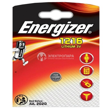 Батарейка литиевая Energizer CR1216, 3В. BL1