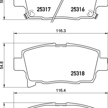 Тормозные колодки PF-1540 AN-713 Toyota Allion, Celica, Corolla, Echo, FunCargo, MR 2, Prius, Sienta, WiLL, Yaris.