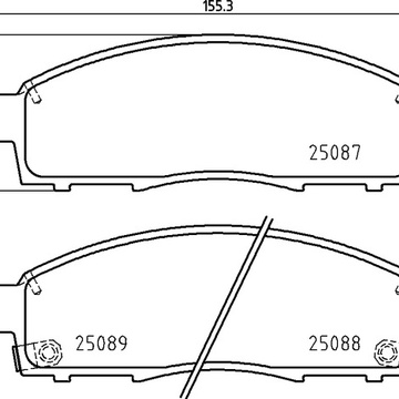 Тормозные колодки PF-2556 AN-767 Nissan NV 200, Misubushi Challenger.