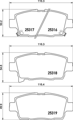 Тормозные колодки PF-1540 AN-713 Toyota Allion, Celica, Corolla, Echo, FunCargo, MR 2, Prius, Sienta, WiLL, Yaris.