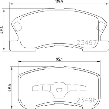 Тормозные колодки PF-6427 AN-496 Daihatsu Sirion, Toyota Duet M100.