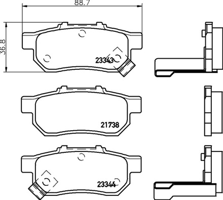 Тормозные колодки PF-8241 AN-371\8266 Honda Accord, City, Civic, Jazz, Fit.