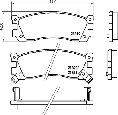 Тормозные колодки PF-5168 AN-242\5290 NissanBluebird, Cabstar, Maxima, Primera, Silvia.