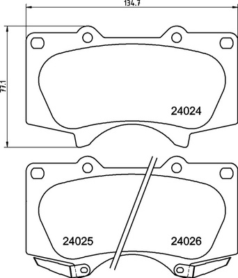 Тормозные колодки PF-1482 AN-690 Toyota 4Runner, Celica, Crown, FJ Cruiser, Fortuner, Hilux, Land Cruiser Prado, Land Cruiser, Sequoia, Tundra.
