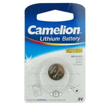 Батарейка литиевая Camelion CR1620, 3В. BL1
