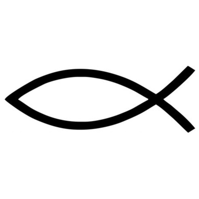 Наклейка, Рыбка, символ Христа.15,2*6,4см.