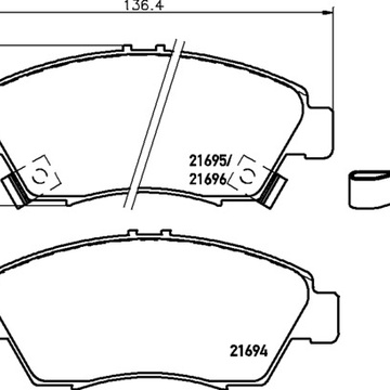 Тормозные колодки PF-8264 AN-376 Honda City, Civic, CR-X, Integra.
