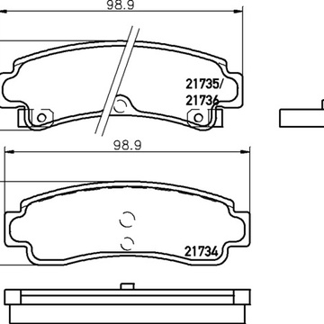 Тормозные колодки PF-2133 AN-119 Nissan 100, Almera, Bluebird, Cefiro, Maxima, Primera, Sentra, Sunny Liftback