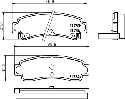 Тормозные колодки PF-2133 AN-119 Nissan 100, Almera, Bluebird, Cefiro, Maxima, Primera, Sentra, Sunny Liftback