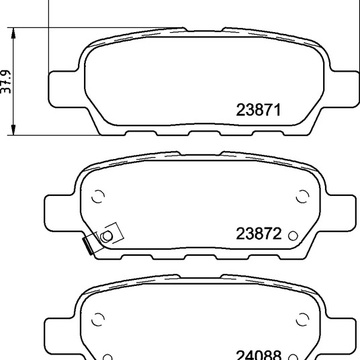 Тормозные колодки PF-2466 AN-654 Nissan 350, Altima, Cube, Juke, Leaf, Murano, NV 200, Presage, Pulsar, Qashqai, Quest, Sentra, Skyline, Teana, Tiida, X-Trail.